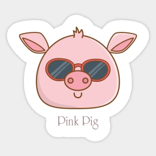 pink pig Sticker